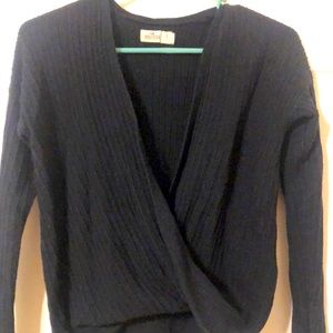 Deep V Black Sweater